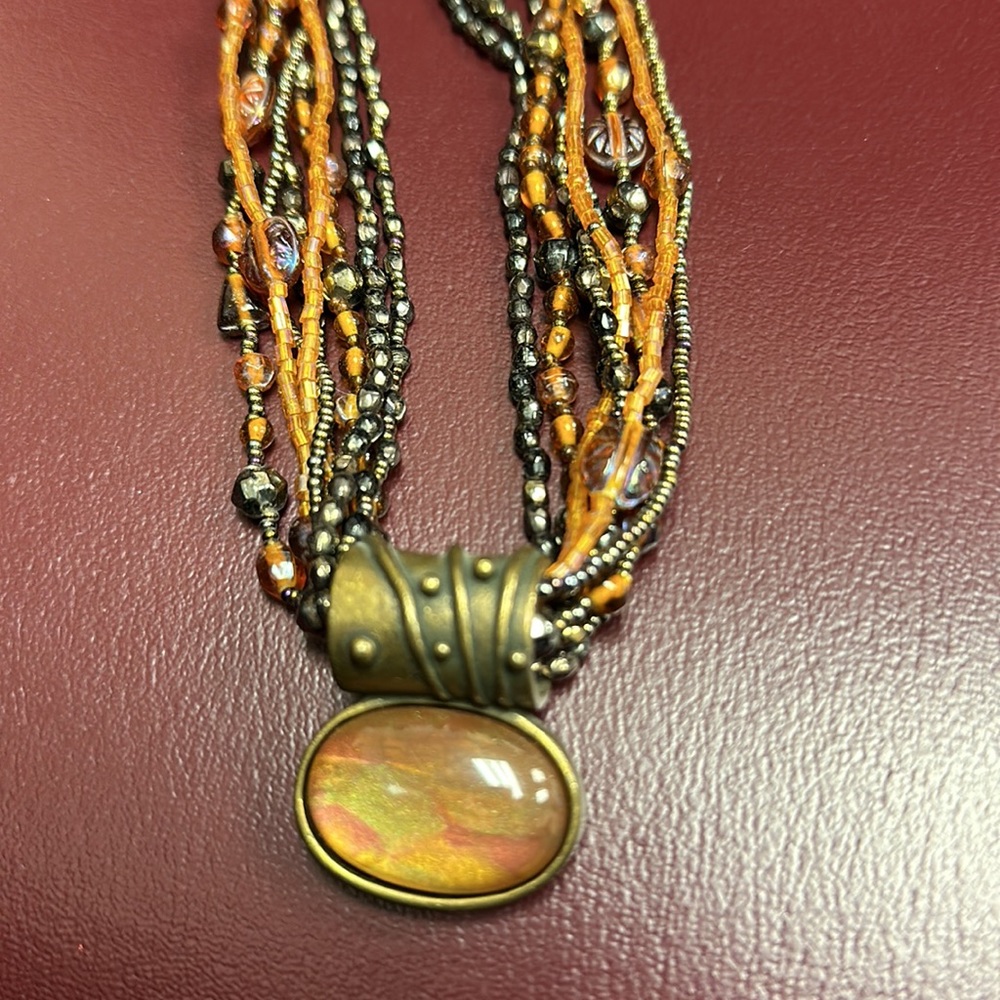 Chico’s Multi-strand Beaded Necklace with Pendant